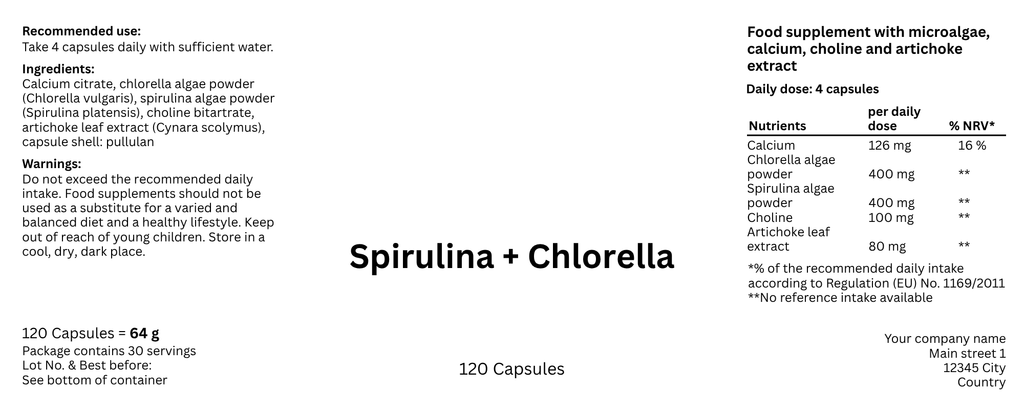 Nedvita Wellness Spirulina + Chlorella 120 Capsules