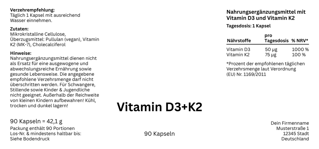 Nedvita Wellness Vitamin D3 + K2 2000IU 60 Capsules
