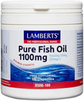 Lamberts Pure Fish Oil 1100mg – High Strength Omega 3 Supplement – 355mg EPA & 237mg DHA – 180 Capsules