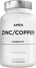 Zinc & Copper + Probiotics – 90 Capsules, 3 Month Supply, Vegan