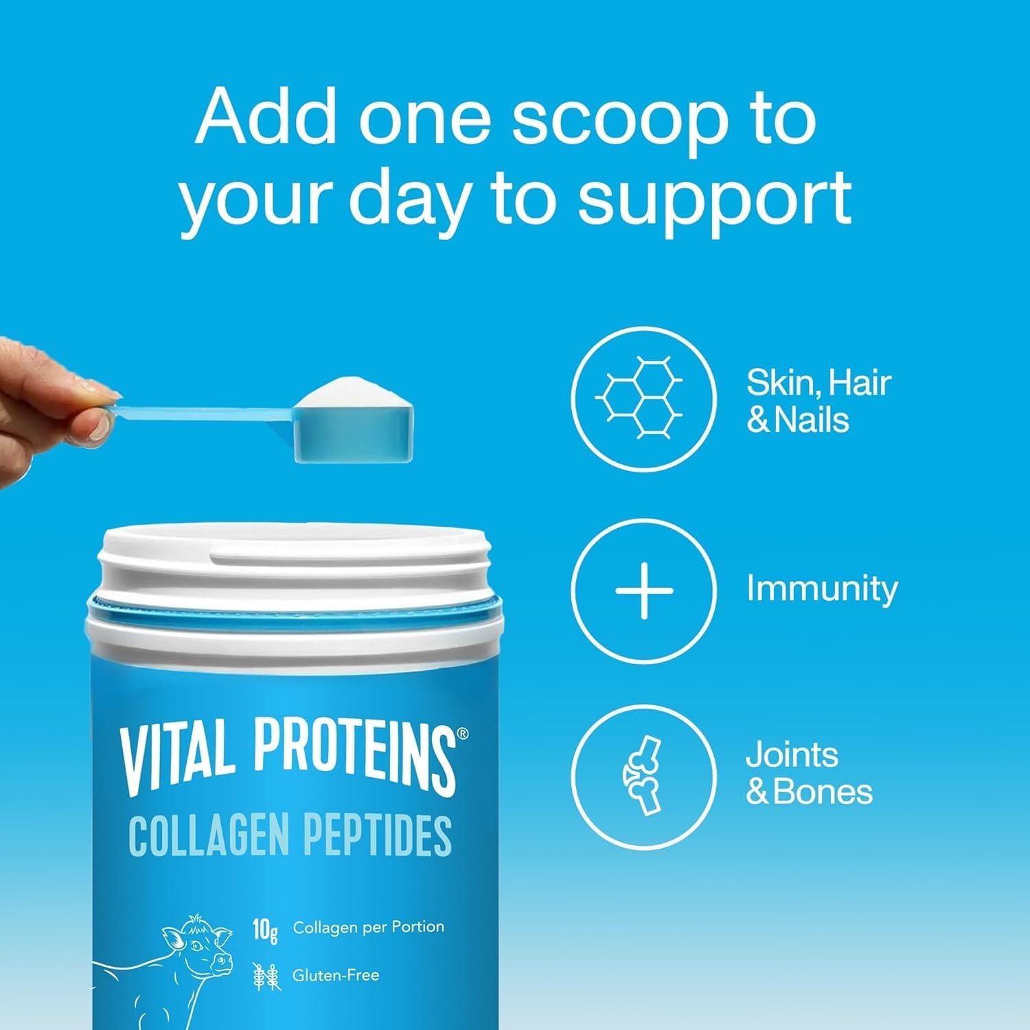 Collagen Supplements, Vital Proteins Hydrolyzed Collagen Peptides Powder (Type I, III) - Unflavored 284g Canister