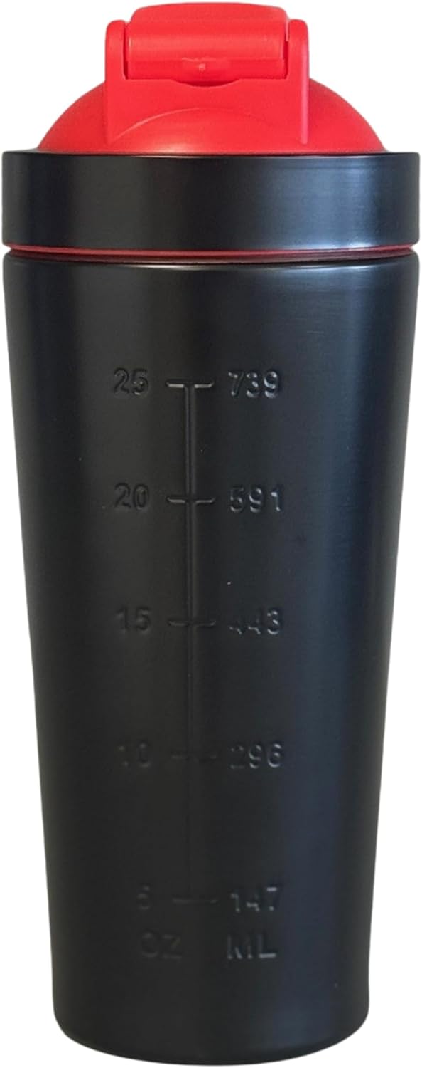 MaxiNutrition New Gen Premium Steel Shaker bottle 739ml- Screw Top with a Secure Seal for Shakes - Dishwasher Safe Sports Supplements Shaker. Ideal for Mixing Powdered Shakes & Creatine.