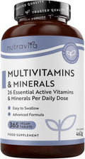 Multivitamins & Minerals – 365 Vegan Tablets, 1 Year Supply