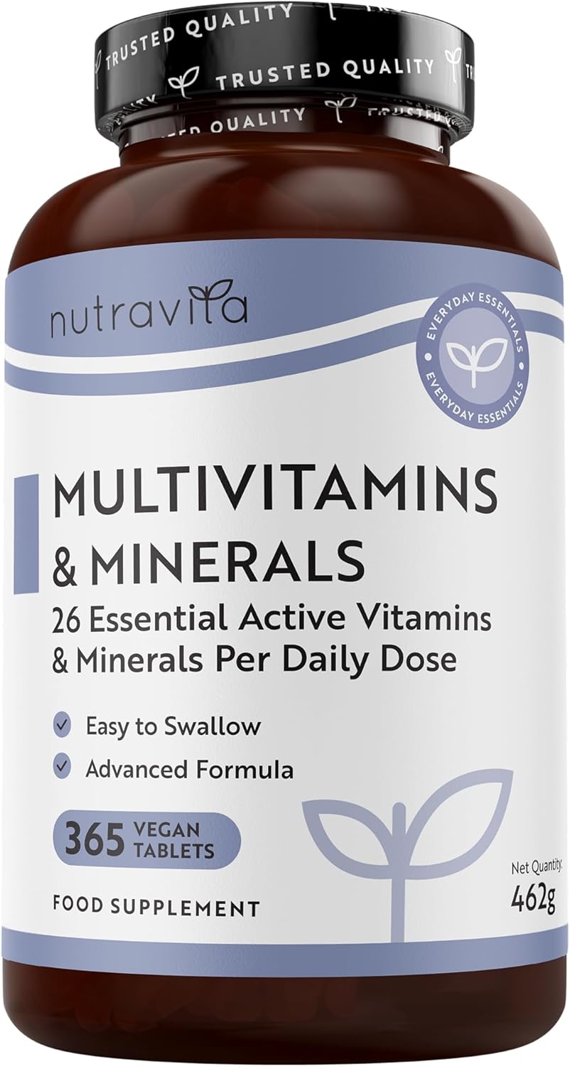 Multivitamins & Minerals – 365 Vegan Tablets, 1 Year Supply