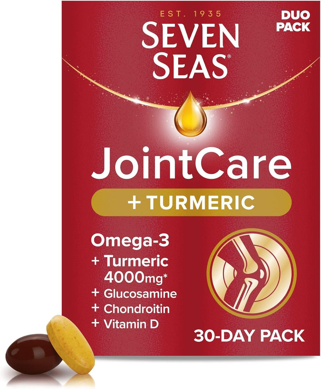 Seven Seas JointCare Plus Turmeric – Omega-3, Glucosamine & Chondroitin