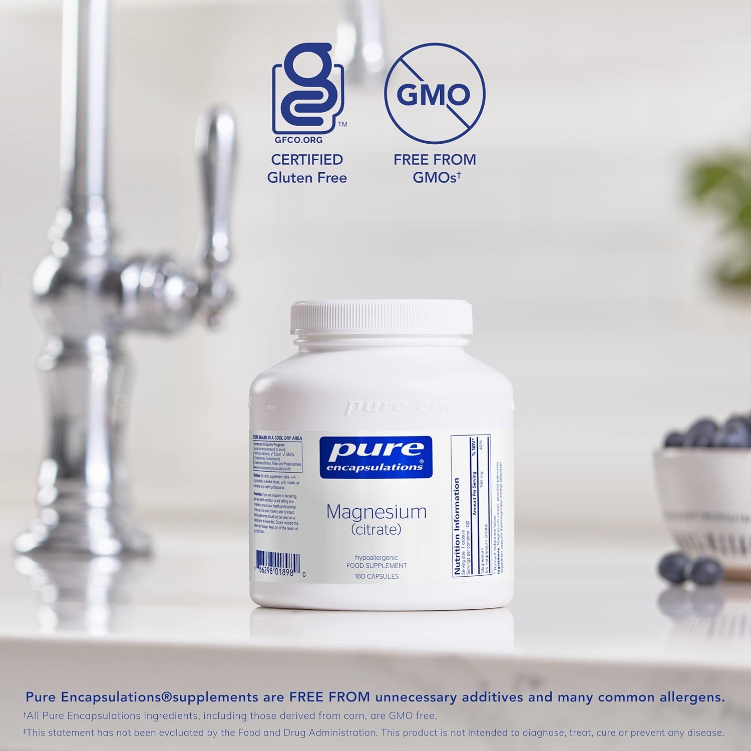 Pure Encapsulations Magnesium Citrate 150mg – 180 Capsules