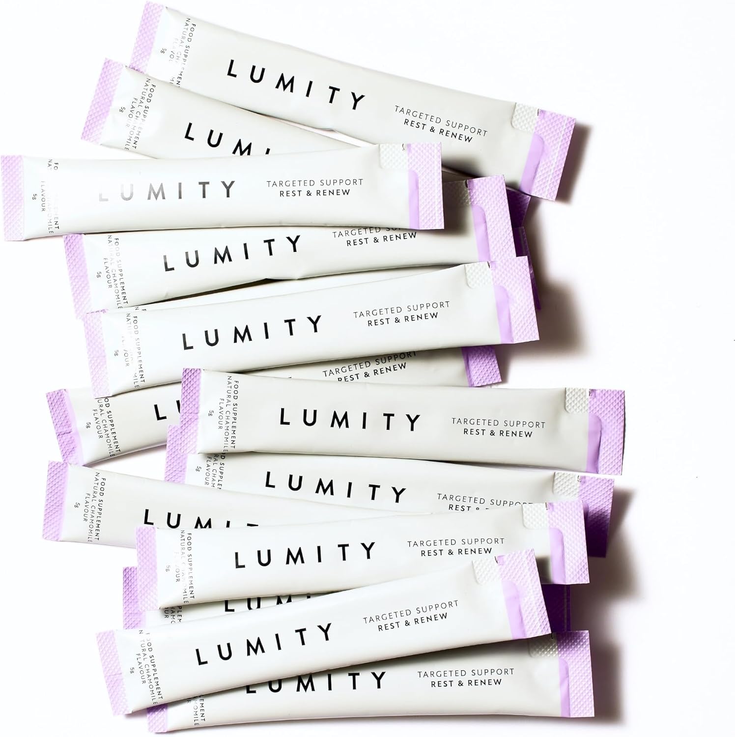 Lumity Rest & Renew Magnesium for Sleep, Magnesium Glycinate, Bisglycinate & Glycine Supplements with L Theanine, Amino Acids & Chamomile for Relaxation & Sleep Quality for Sleep Aid (14 5g Sachets)