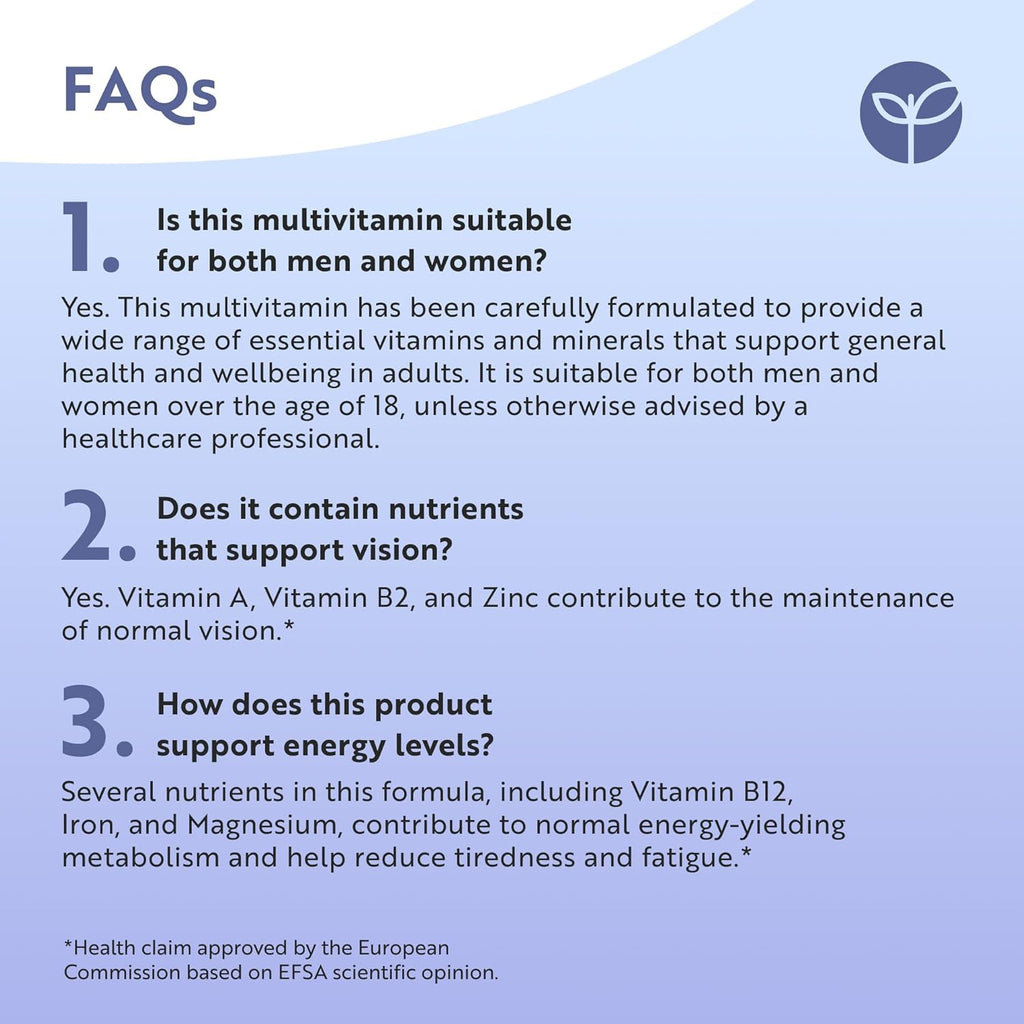 Multivitamins & Minerals – 365 Vegan Tablets, 1 Year Supply