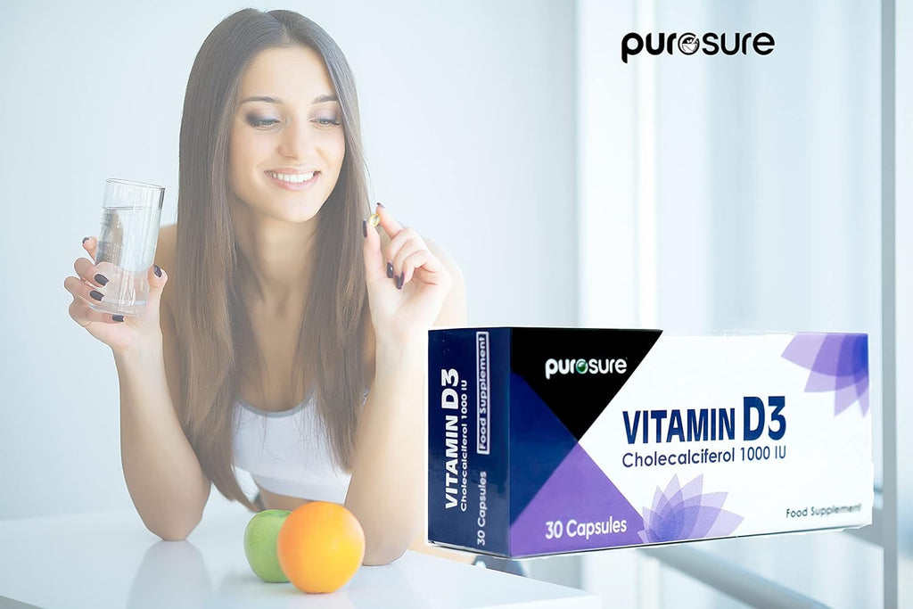 Vitamin D3 1000 IU - 30 Capsules - High Potency, Easy to Swallow Pure Vitamin D Softgel Capsules - Vitamin D3 Supplements Helps Boost Health and Immune System