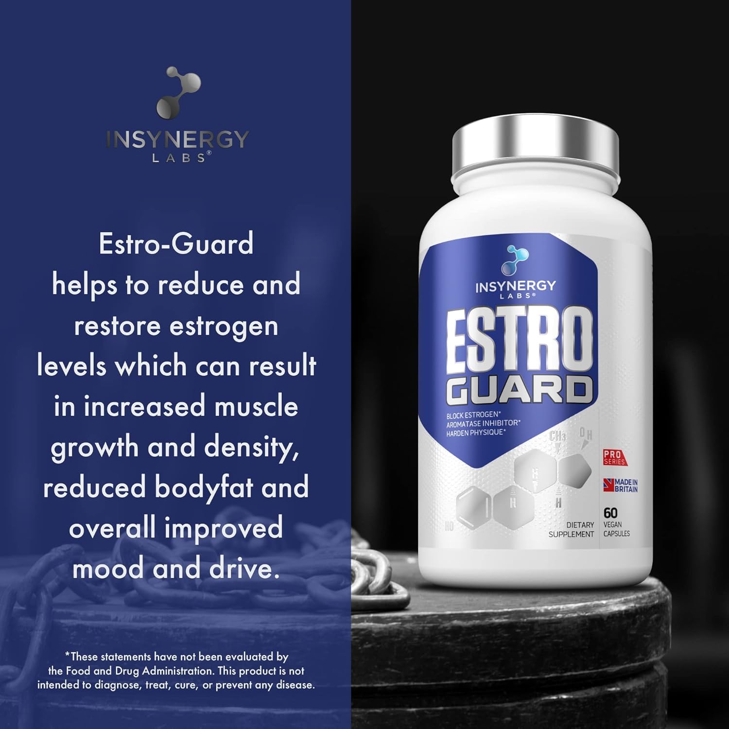 Estro Guard Estrogen Blocker for Men – 60 Vegan Capsules, Hormone Support