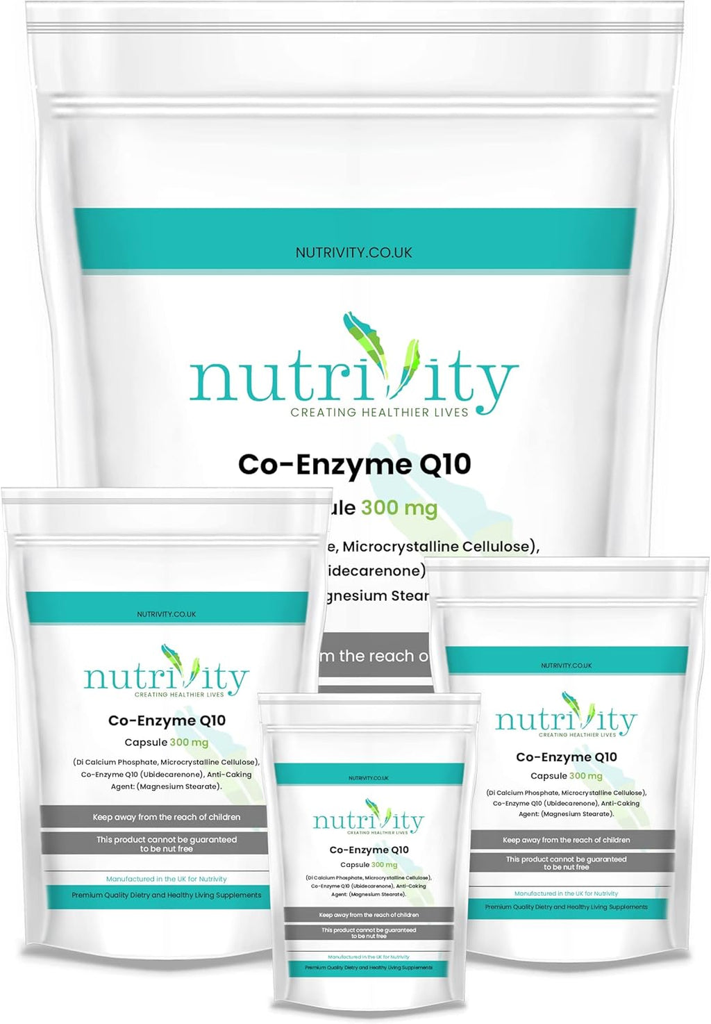 CoQ10 300mg | 60 Vegan Capsules | 2 Month Supply | High Strength Naturally Fermented Ubiquinone CoQ10 | High Absorption Antioxidant Immune Support | UK GMP Made | Nutrivity