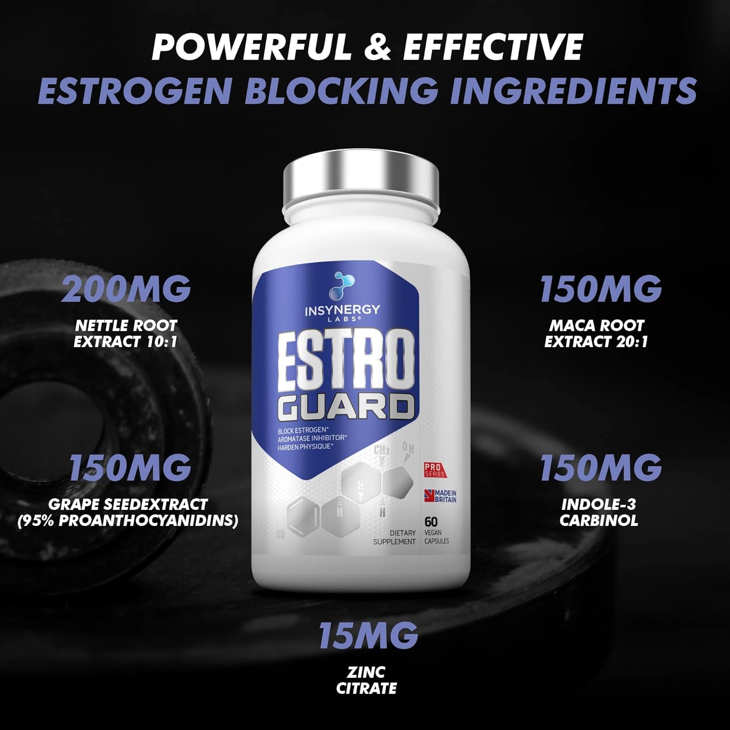 Estro Guard Estrogen Blocker for Men – 60 Vegan Capsules, Hormone Support
