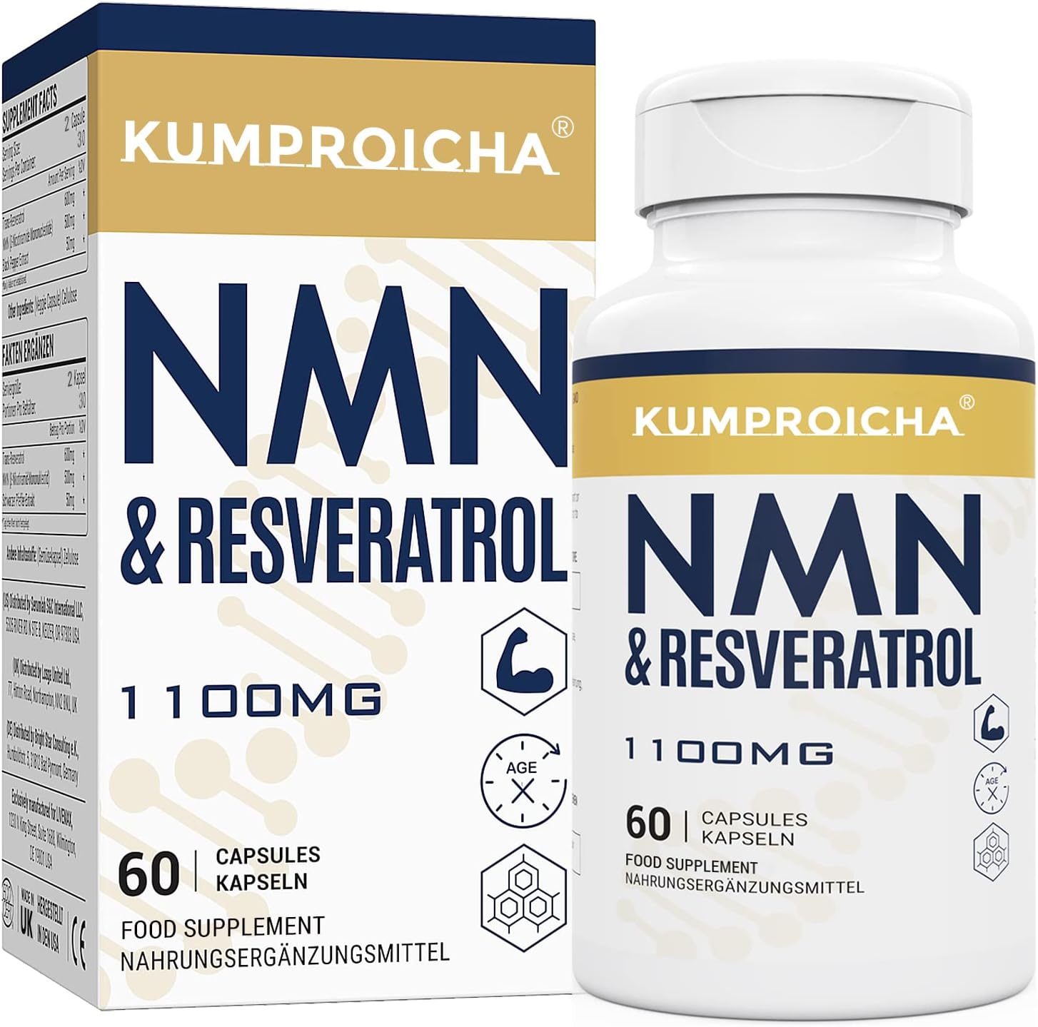 NAD+ Trans-Resveratrol 1100mg – Cellular Energy & Antioxidant Support