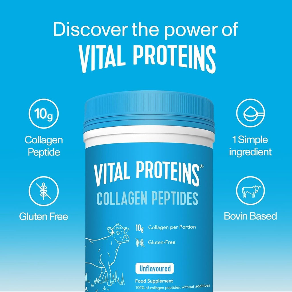 Collagen Supplements, Vital Proteins Hydrolyzed Collagen Peptides Powder (Type I, III) - Unflavored 284g Canister