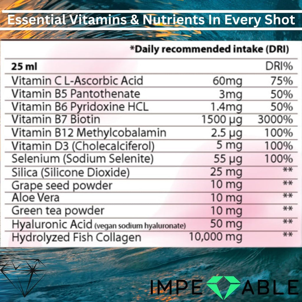 IMPECCABLE Liquid Marine Collagen 10,000mg – 500ml, Mixed Berry, Sugar Free