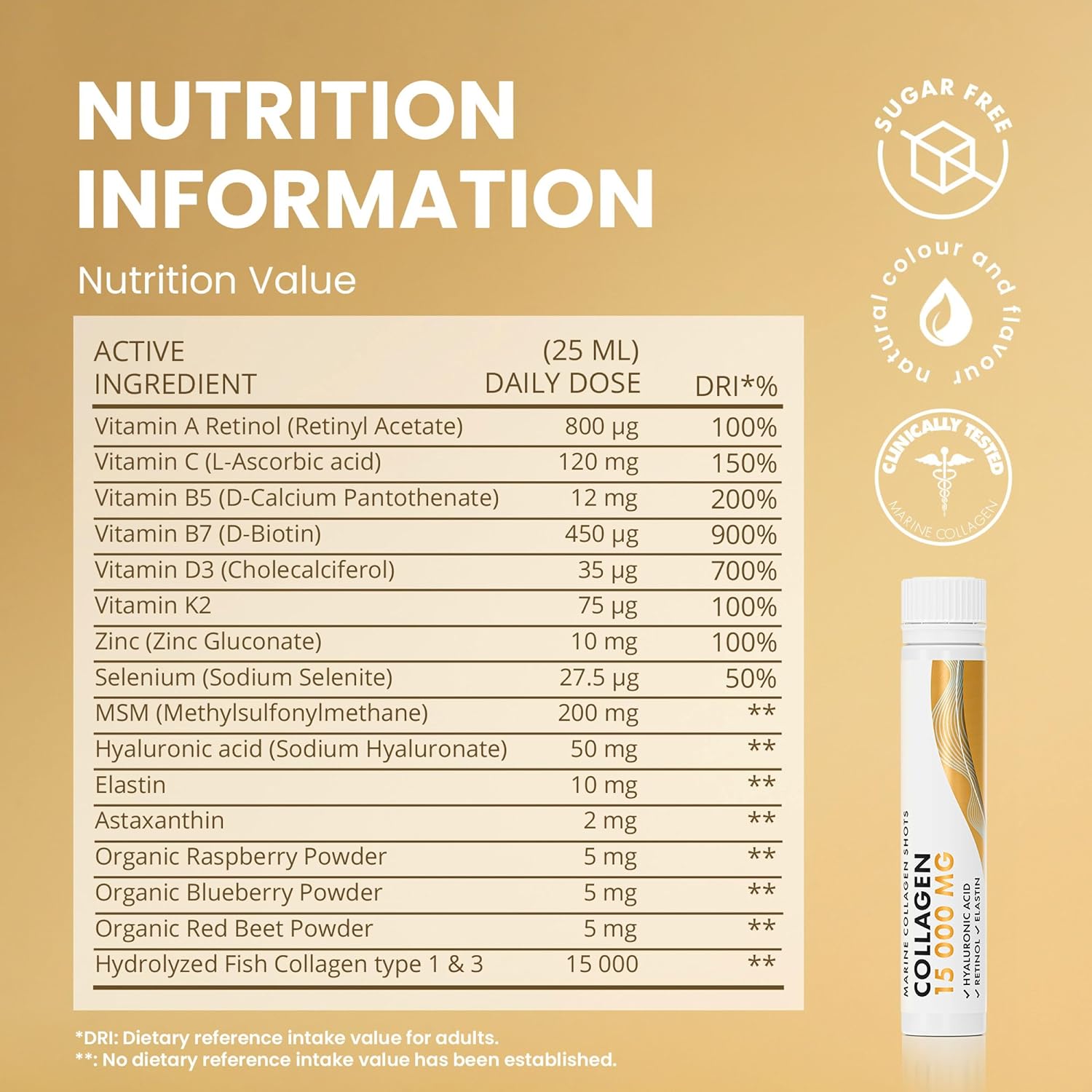 Swedish Nutra Liquid Marine Collagen 15,000mg – 10 Shots, Halal, Sugar Free