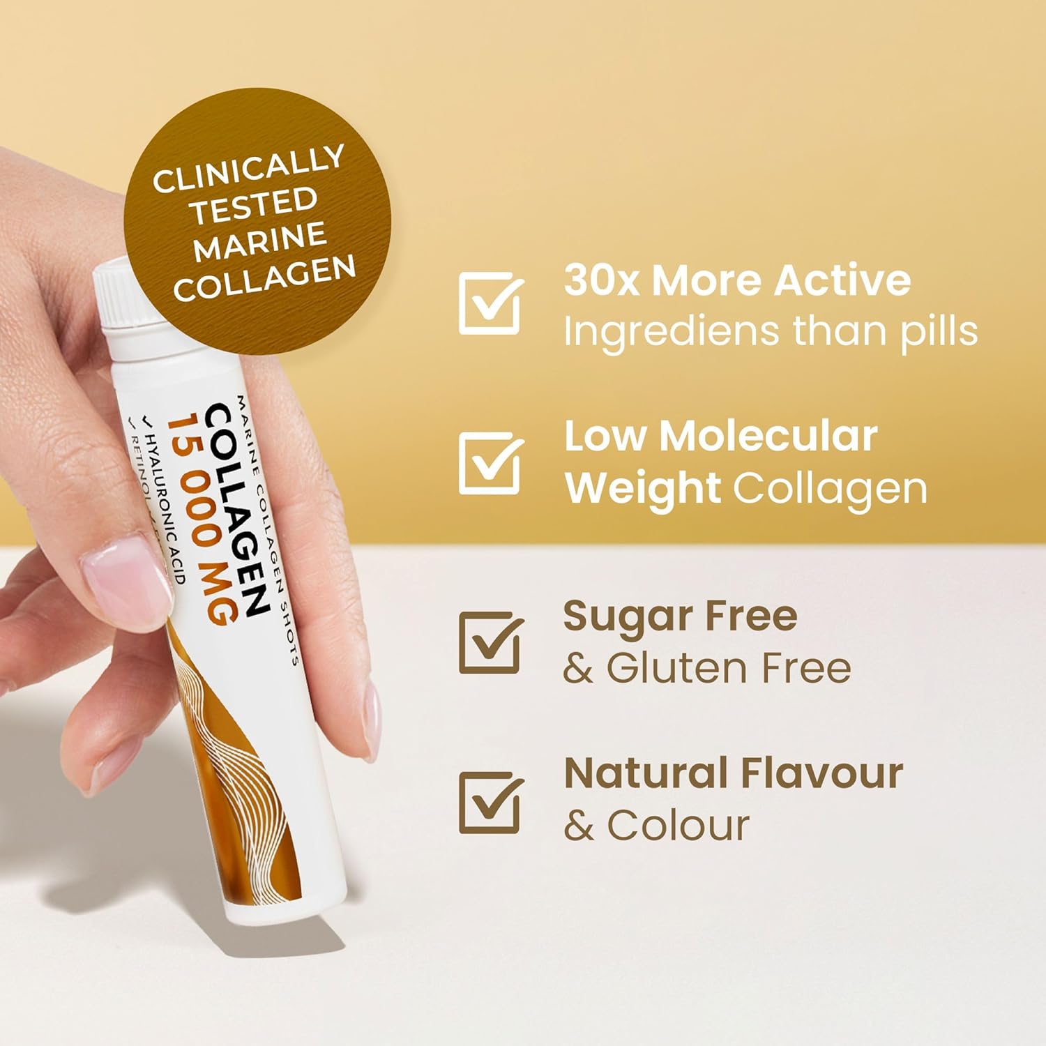 Swedish Nutra Liquid Marine Collagen 15,000mg – 10 Shots, Halal, Sugar Free