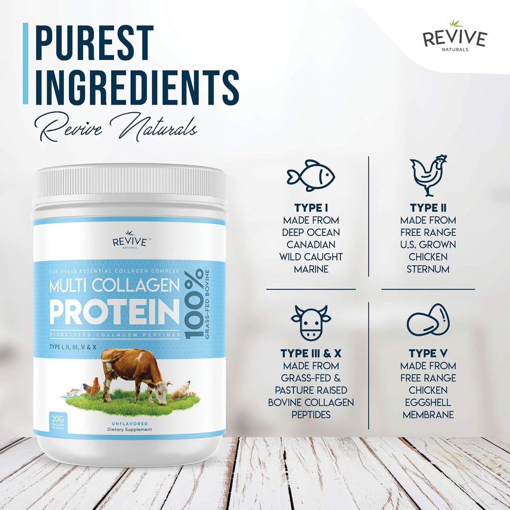 Multi Collagen Protein Powder 400g – 5 Types, Grass-Fed & Wild-Caught