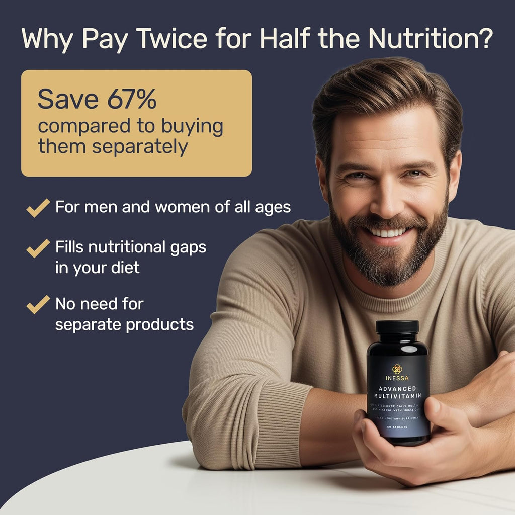 Inessa Advanced Multivitamin – CoQ10, D3, K2 & Full B Complex