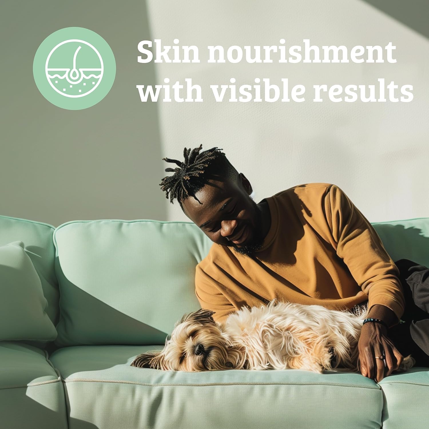 Omni Irritated Skin Relief Supplement - Dragons’ Den Winners, One-a-Day Supplements with Algae to Help Protect and Hydrate the Skin, Allergy Relief for Dogs, 30 Servings, Large 30+ Kg