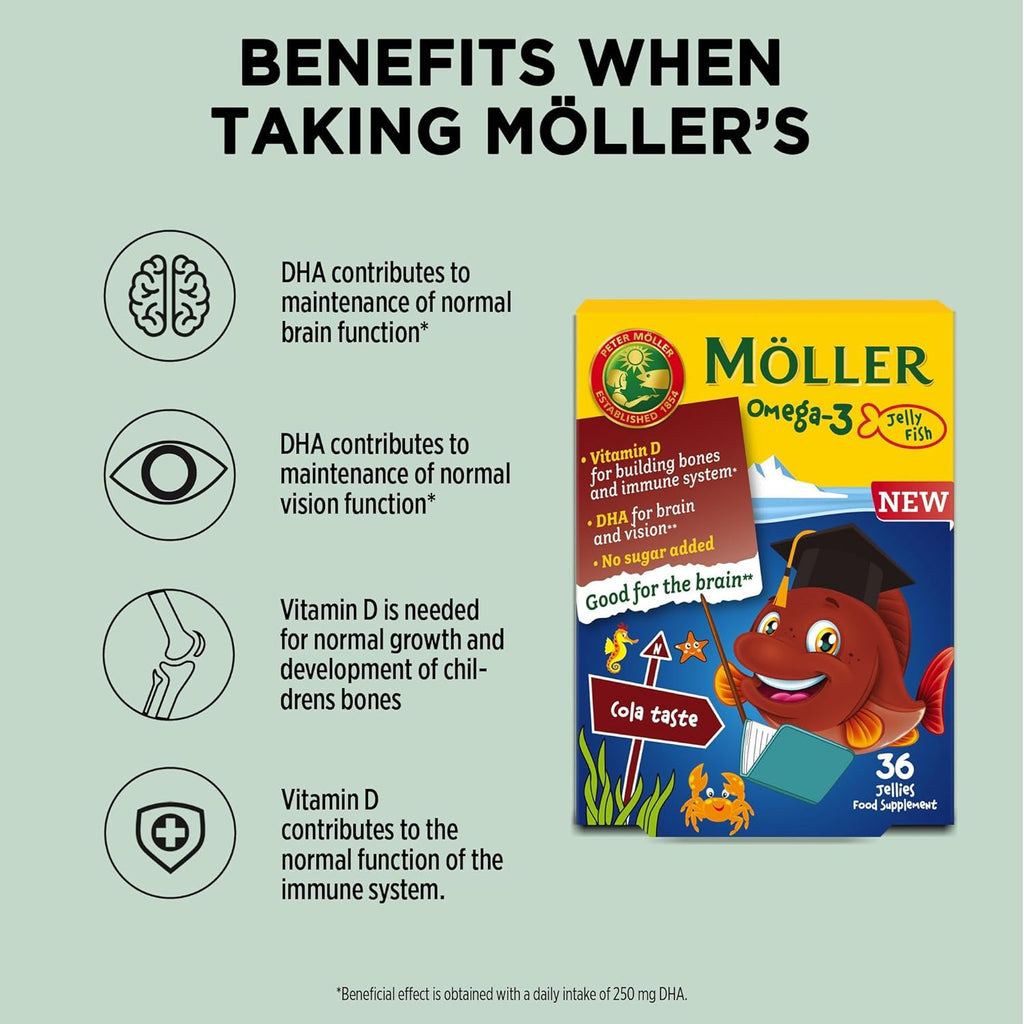 Moller’s ® | Omega 3 Jellies for Children | Cola | 72 Capsules