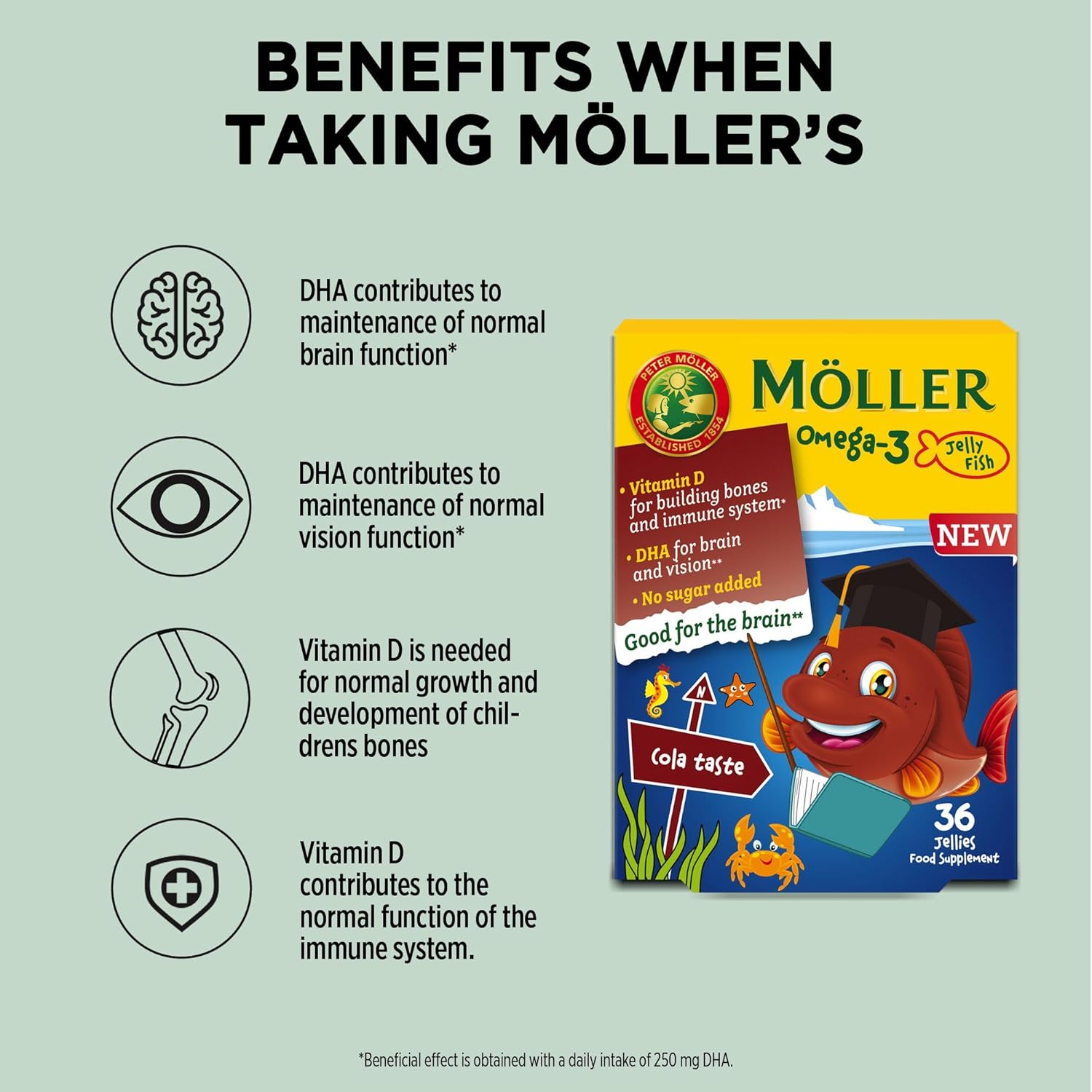 Moller’s ® | Omega 3 Jellies for Children | Cola | 72 Capsules