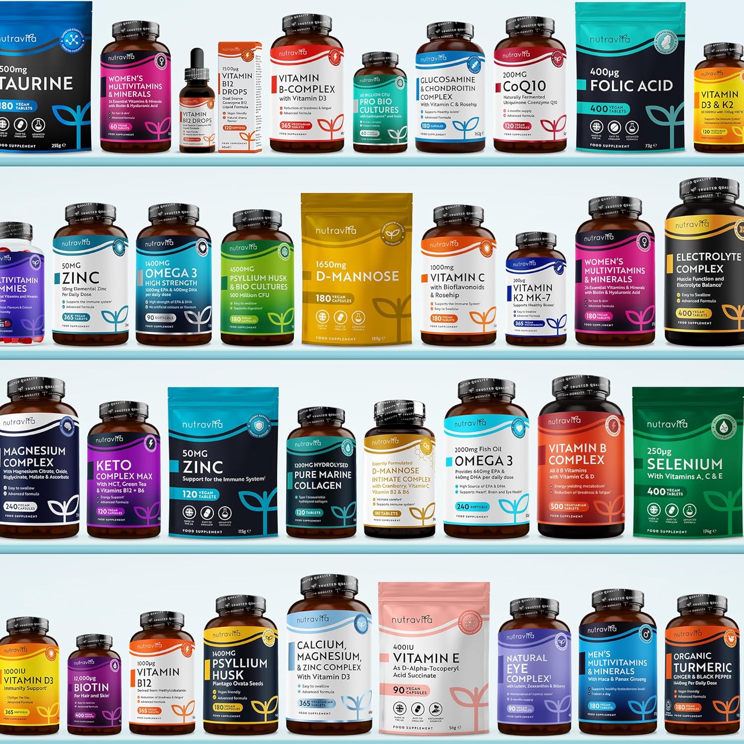 Multivitamins & Minerals – 365 Vegan Tablets, 1 Year Supply