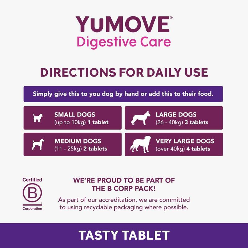 YuMOVE Digestive Care for Dogs – 120 Tablets, Pre & Probiotic
