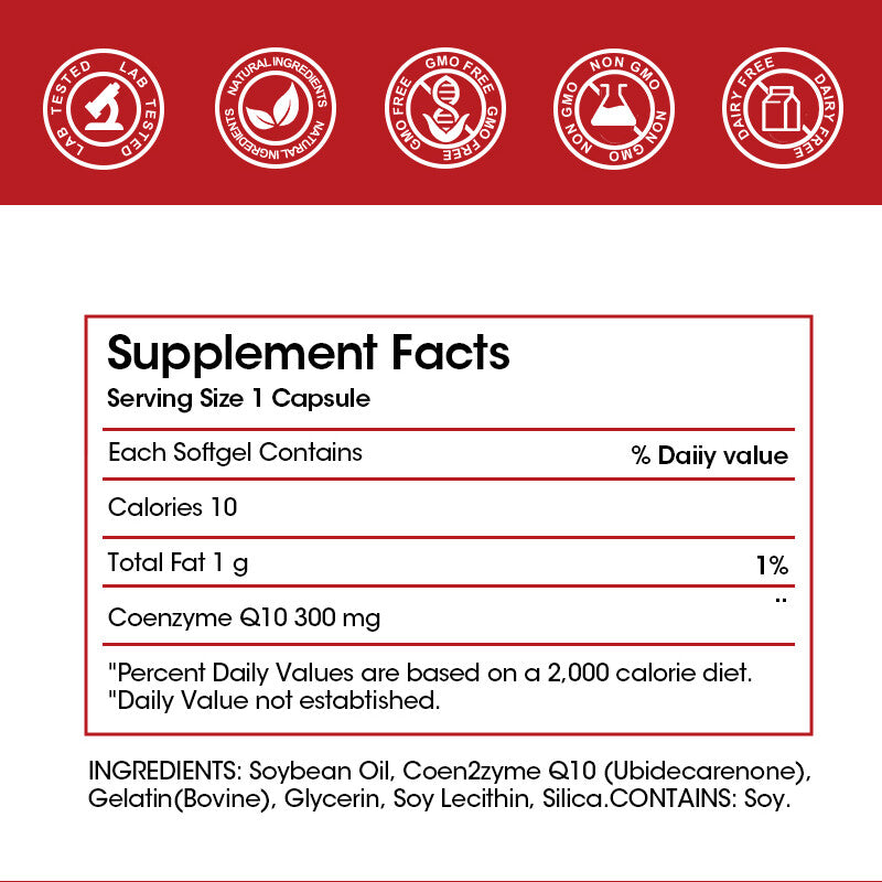 CoQ10 Coenzyme Q10 300mg – 120 Capsules, Heart & Energy Antioxidant
