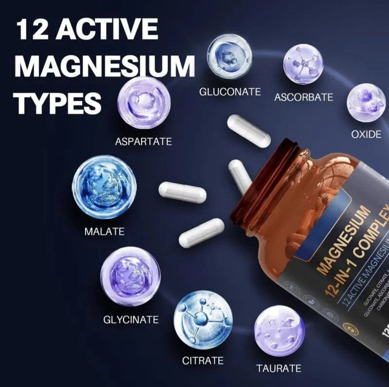 Magnesium 12 in 1 Complex 700mg Glycinate Citrate Malate Taurate